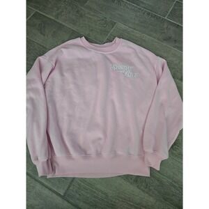 Sugarkiss Pink Sunday Love‎ Embroidered Sweatshirt Small Teddy Bear Graphic